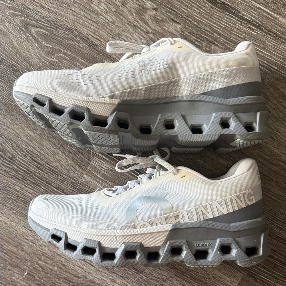 On Running Men's Cloudmonster 3 Sneakers - White & Gray